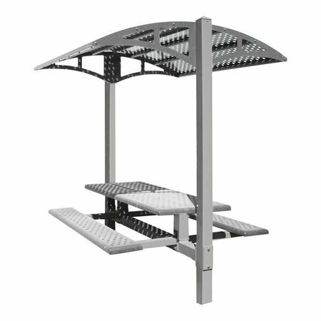 PARIS SITE FURNISHINGS PSF Shade Series 6' Window Gray Picnic Table with Canopy - 85.5'' x 78'' x 97.375'' 969DPS6PSSBXG